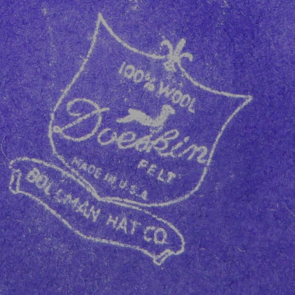 Perky Bollman Purple Doeskin Wool Hat w/Brim &Pink Floral Trim - Picture 4 of 4